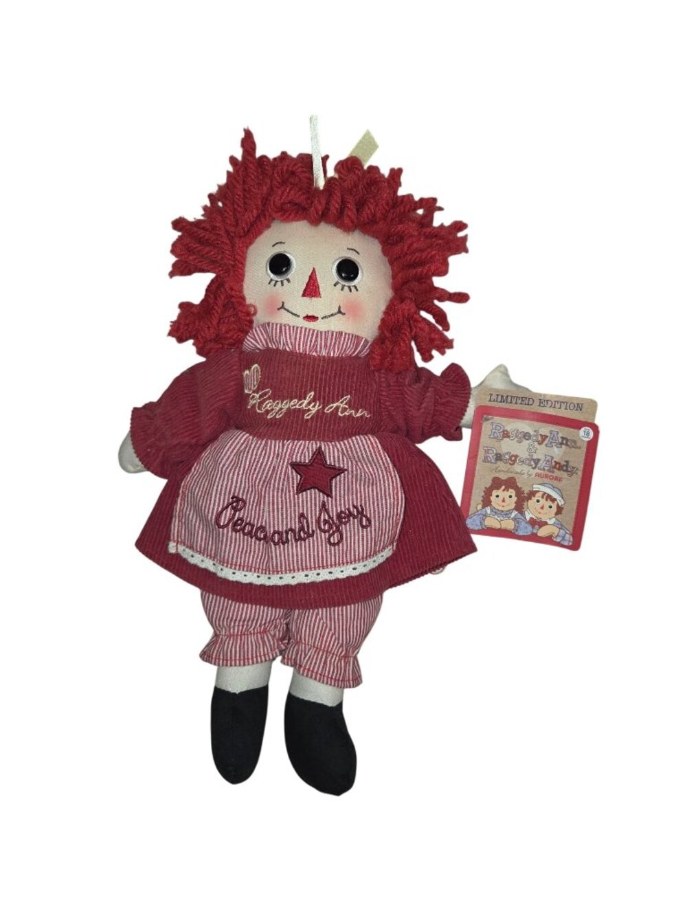 Limited Edition Raggedy Ann Peace & Joy Doll Handmade By Aurora 2014 Red Striped